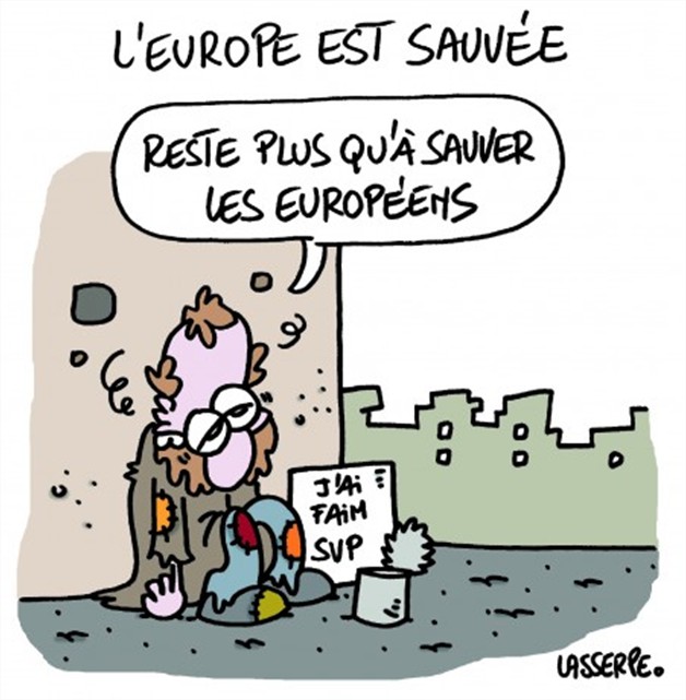 Cartoon : l'europe est sauvée-reste plus qu'à sauver les européens