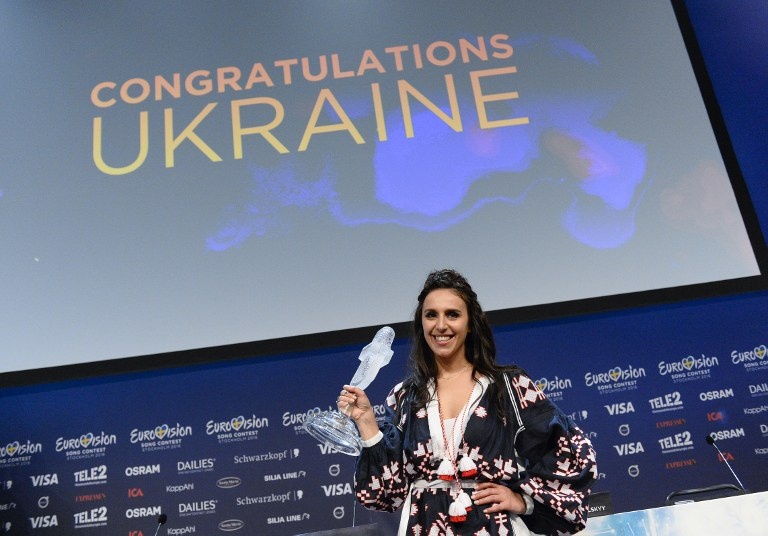 Djamala, représentant l'Ukraine avec sa chanson «1944», a remporté l'Eurovision 2016. Jonathan Nackstrand / AFP