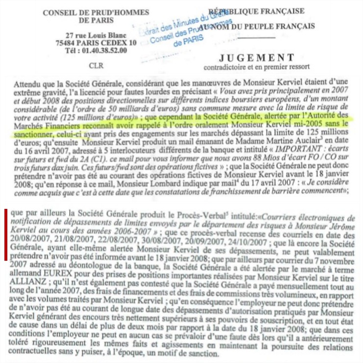 » Le jugement des Prud’hommes sur l’affaire Kerviel