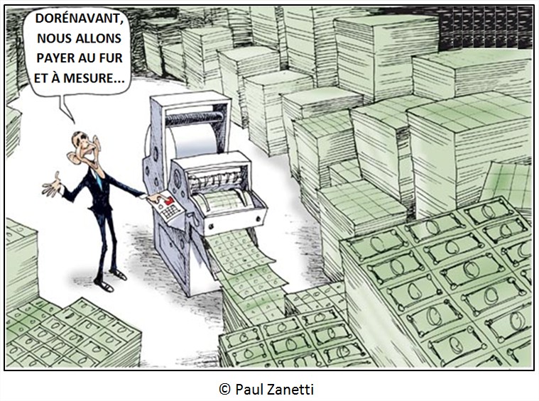 Cartoon Dollar Quantitative Easing
