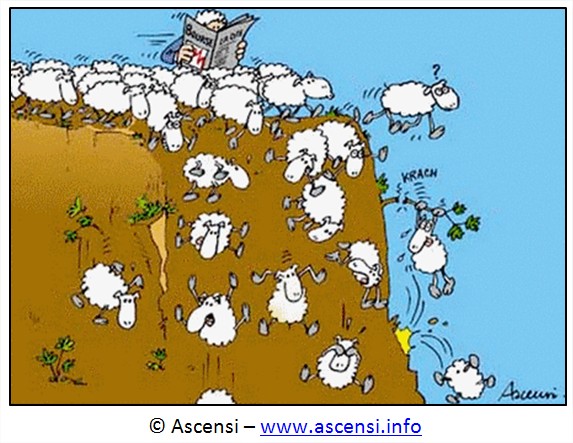 dessins humour bourse moutons panurge