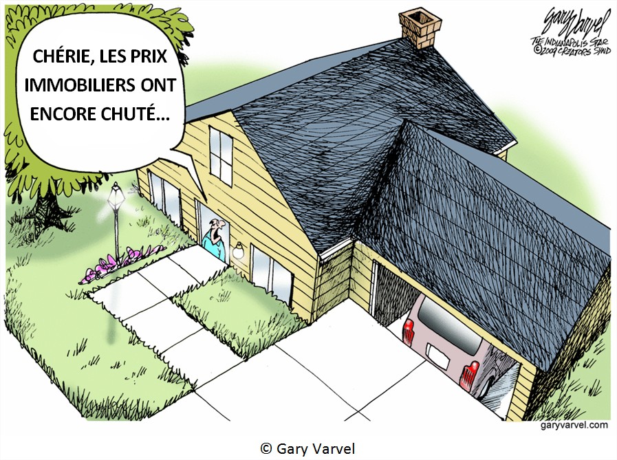 Dessin Humour Cartoon Crise immobilière Prix logements usa