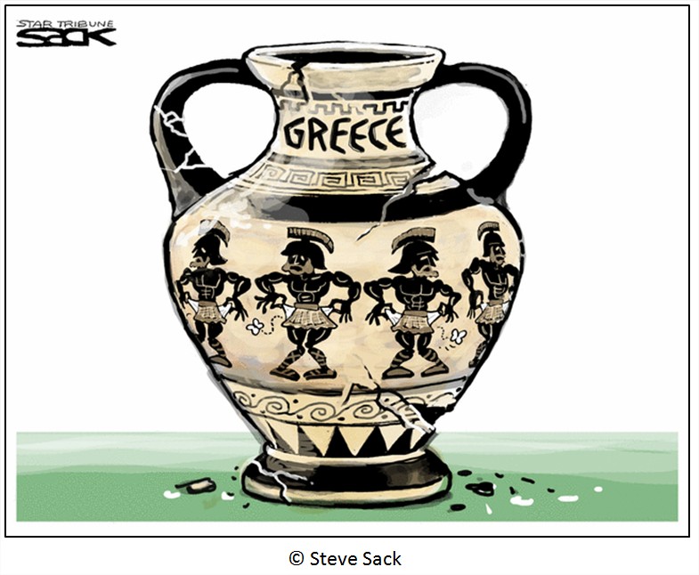 Cartoon Dessin Crise Grèce