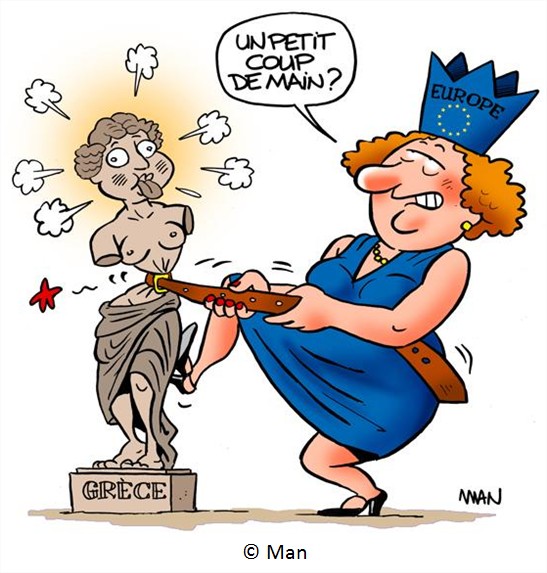 dessin cartoon humour dette Budget grec Grèce