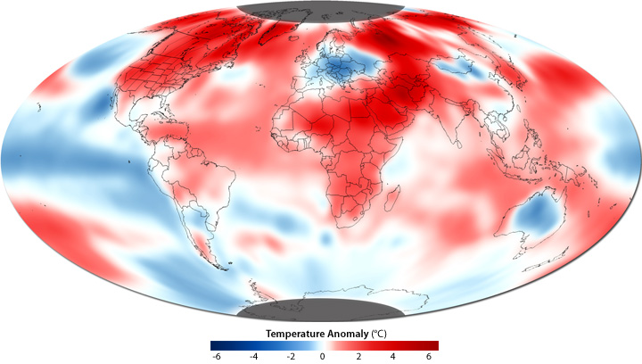 Anomalies de températures Planète