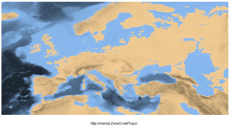 Europe avec 80 mètres d'eau en plus