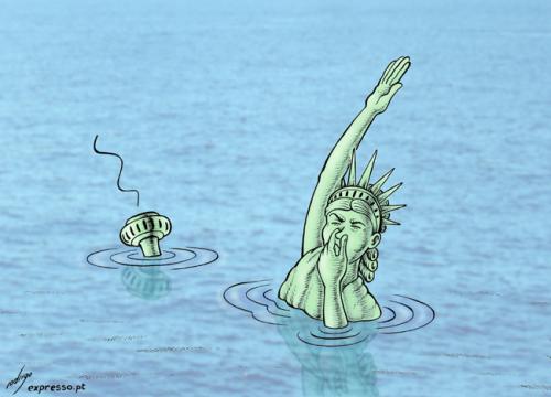 Dessin humour cartoon élévation augmentation niveau des mers