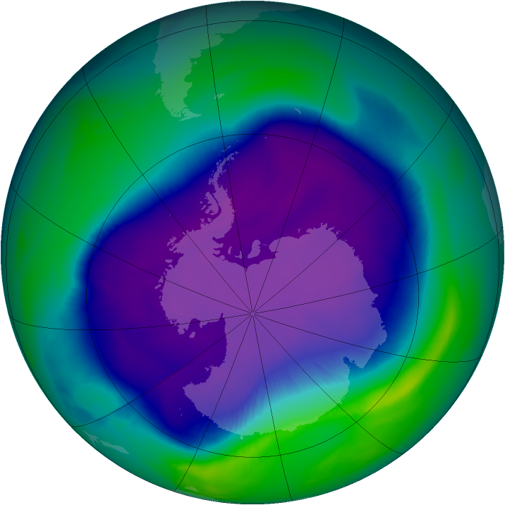 Superficie Taille du trou de la couche de l'ozone maximum 2006