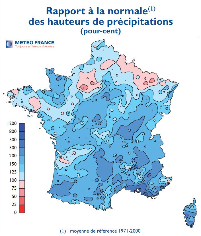 Climat Précipitations France