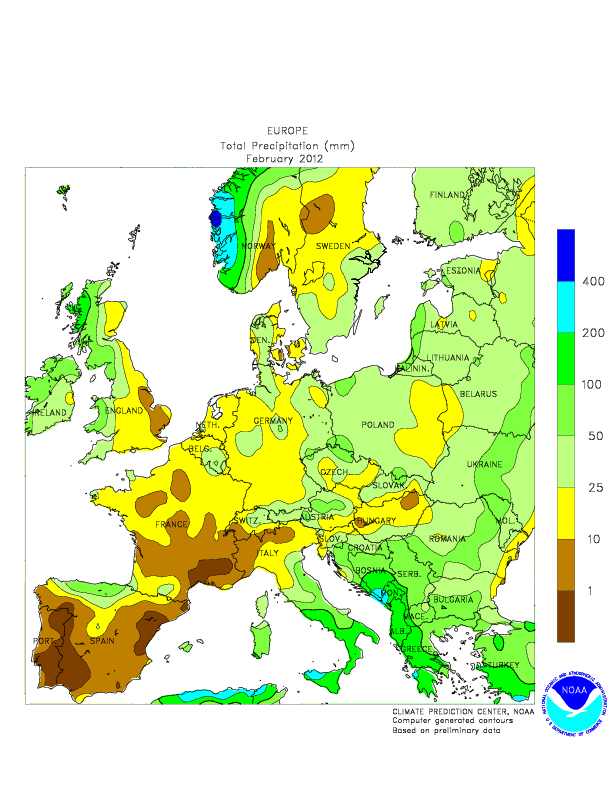 Climat Précipitations Europe