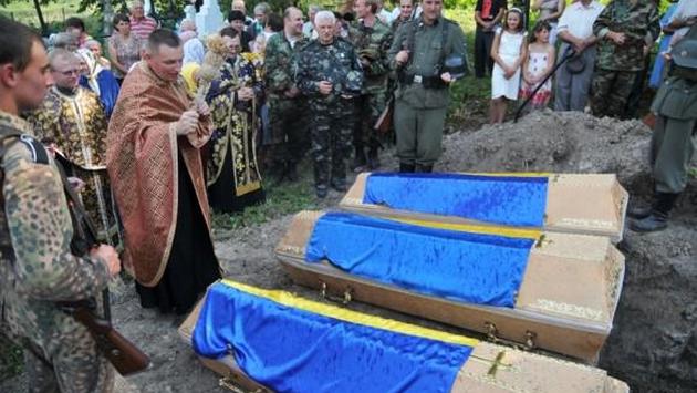 cérémonie de ré-inhumation de la division Waffen-SS Galicie (retrouvés dans un terrain) le 28 juillet 2013 à Gologory en Galicie