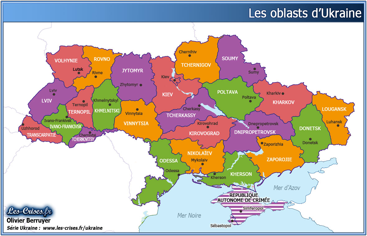 regions d'ukraine oblasts