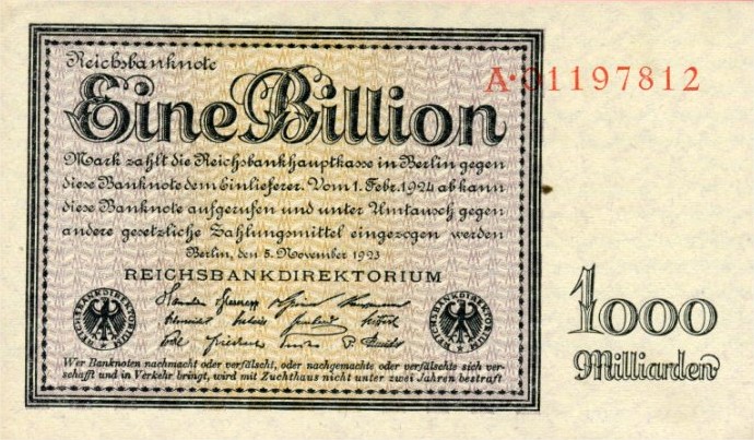 Billet 1 billion de marks 1923