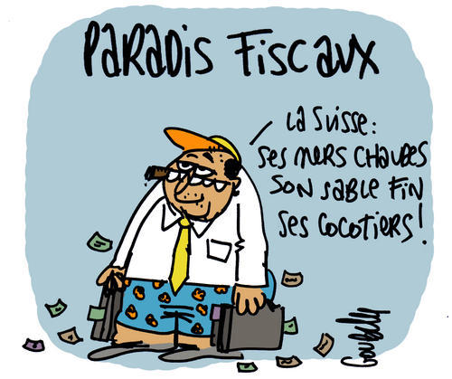 dessin humour cartoon fraude fiscale paradis fiscaux