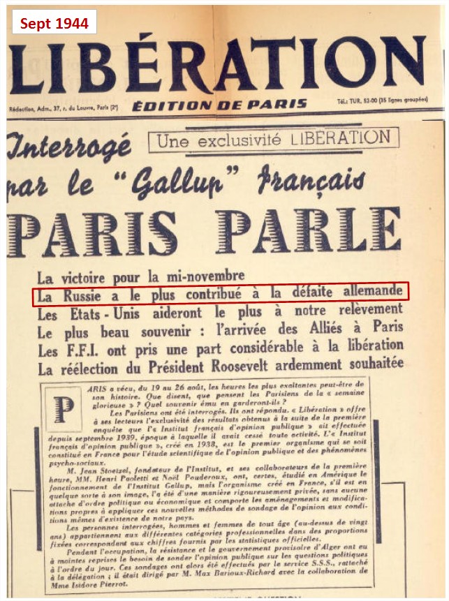 [L’enseignement de l’ignorance] Quelle est la nation qui a le plus contribué à la défaite de l’Allemagne en 1945 ? Liberation-19441