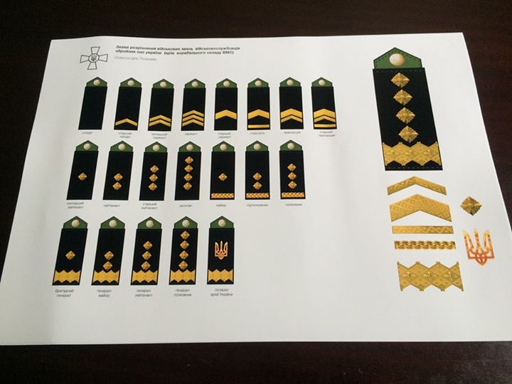 Погоны украины нового образца