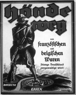 affiche allemande Occupation de la Ruhr par la France en 1923 Ruhrbesetzung