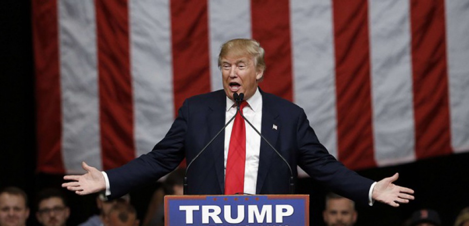 Donald Trump, le 19 février, en campagne à North Charleston (Caroline du Sud) (Matt Rourke/AP/SIPA)