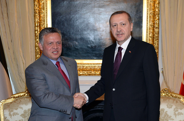 Le roi de Jordanie Abdallah et le président turc Recep Tayyip Erdogan (AFP)