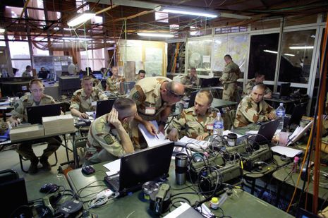 Le centre opérationnel de l’opération Serval à Gao, au Mali. © Le centre opérationnel de l’opération Serval à Gao, au Mali.