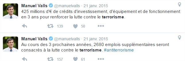 manuel valls twitter terrorisme velléitaire