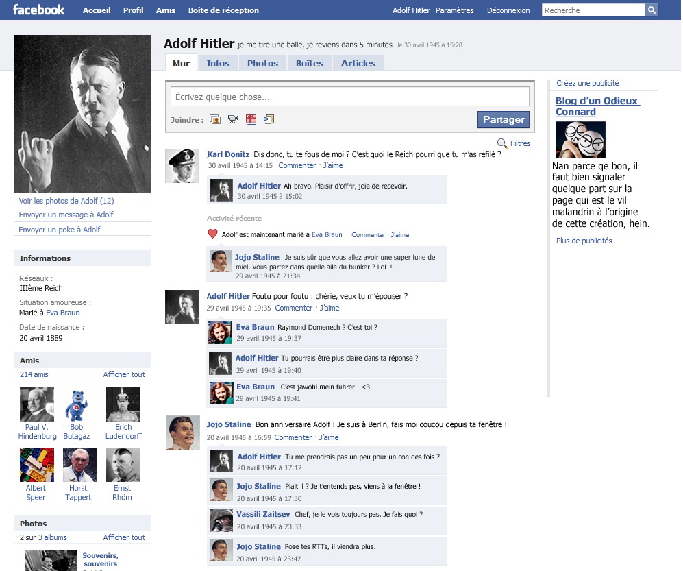 Adolf Hitler Facebook