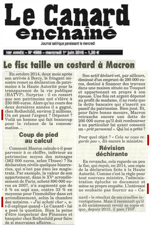 Macron a bien claqué un Smic par jour pendant 3 ans ! (+ 25 questions à lui poser sur des bizarreries sur son patrimoine) (1÷5), par Olivier Berruyer sur les​-crises​.fr