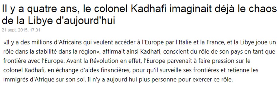 Khadafi les migrants