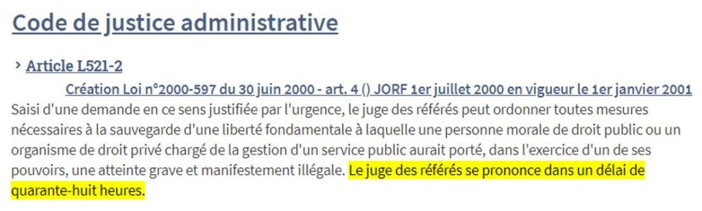 Article L. 521-2 Du Code De Justice Administrative