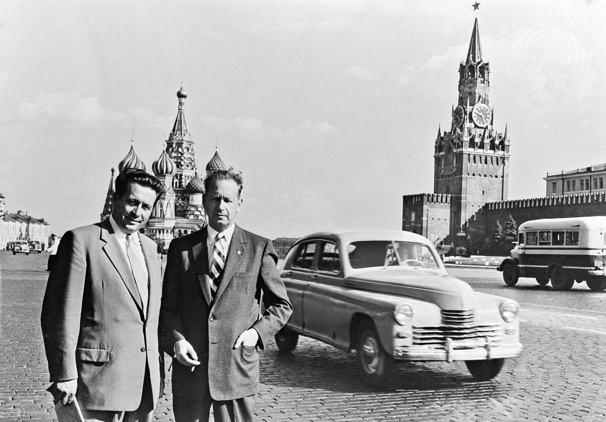 Июль 1956 год. Генеральный секретарь Даг Хаммаршельд. Хаммаршельд генсек ООН. Чрезвычайный посол СССР.